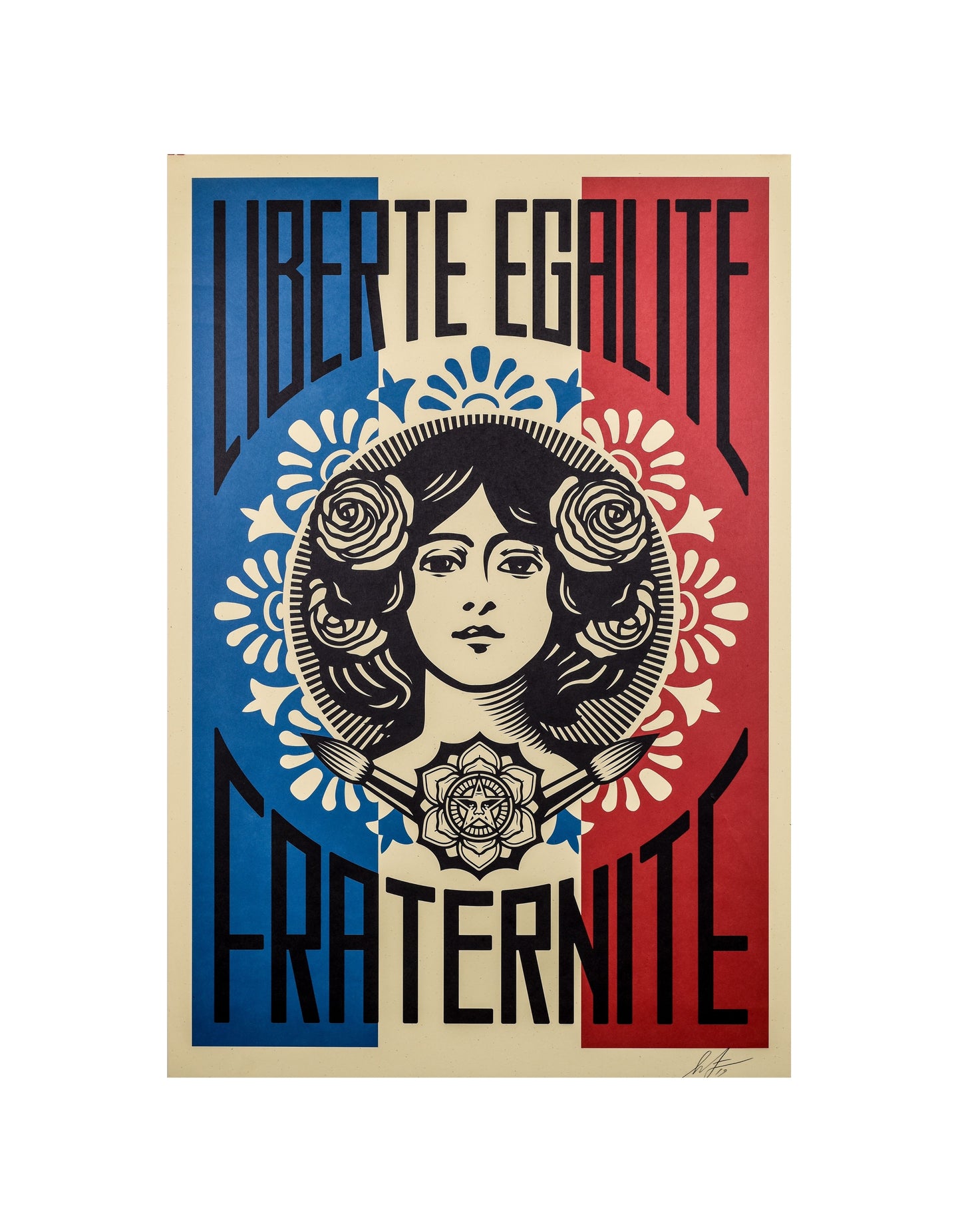 Liberté Egalité Fraternité Signed Offset Lithograph