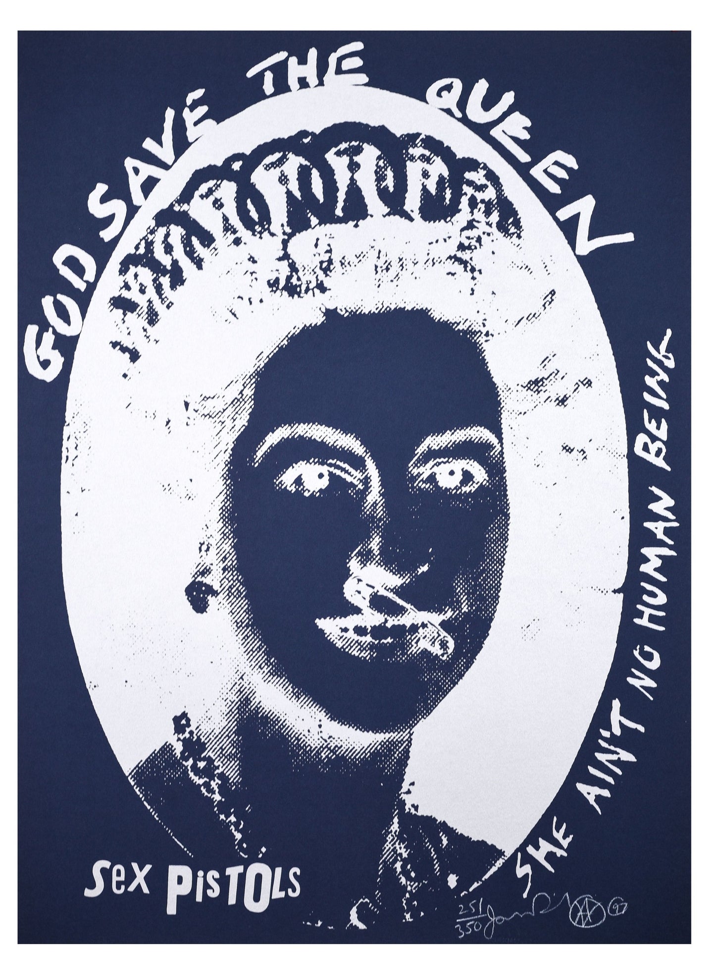 God Save the Queen - Blue Negative (1997) Unframed