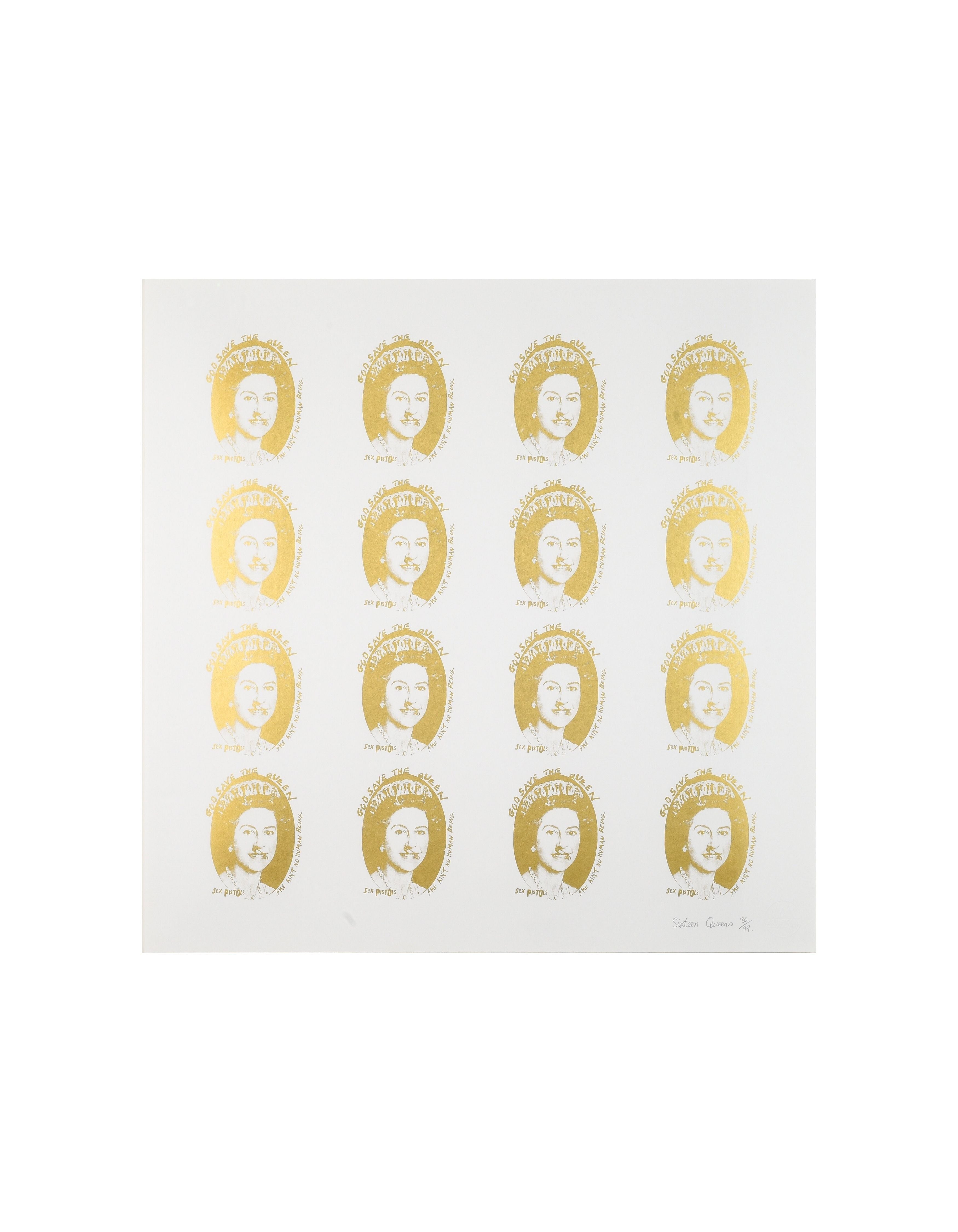 16 Queens – Gold edition Framed - Artificial